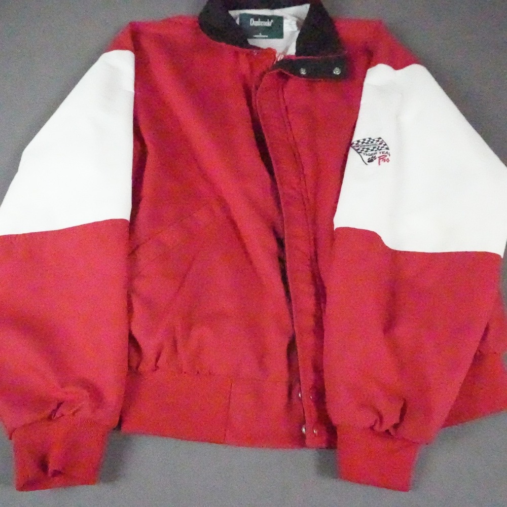 Vintage 90s Dunbrooke Uniroyal Tiger Team Pro Racing Jacket Mens L Red White USA